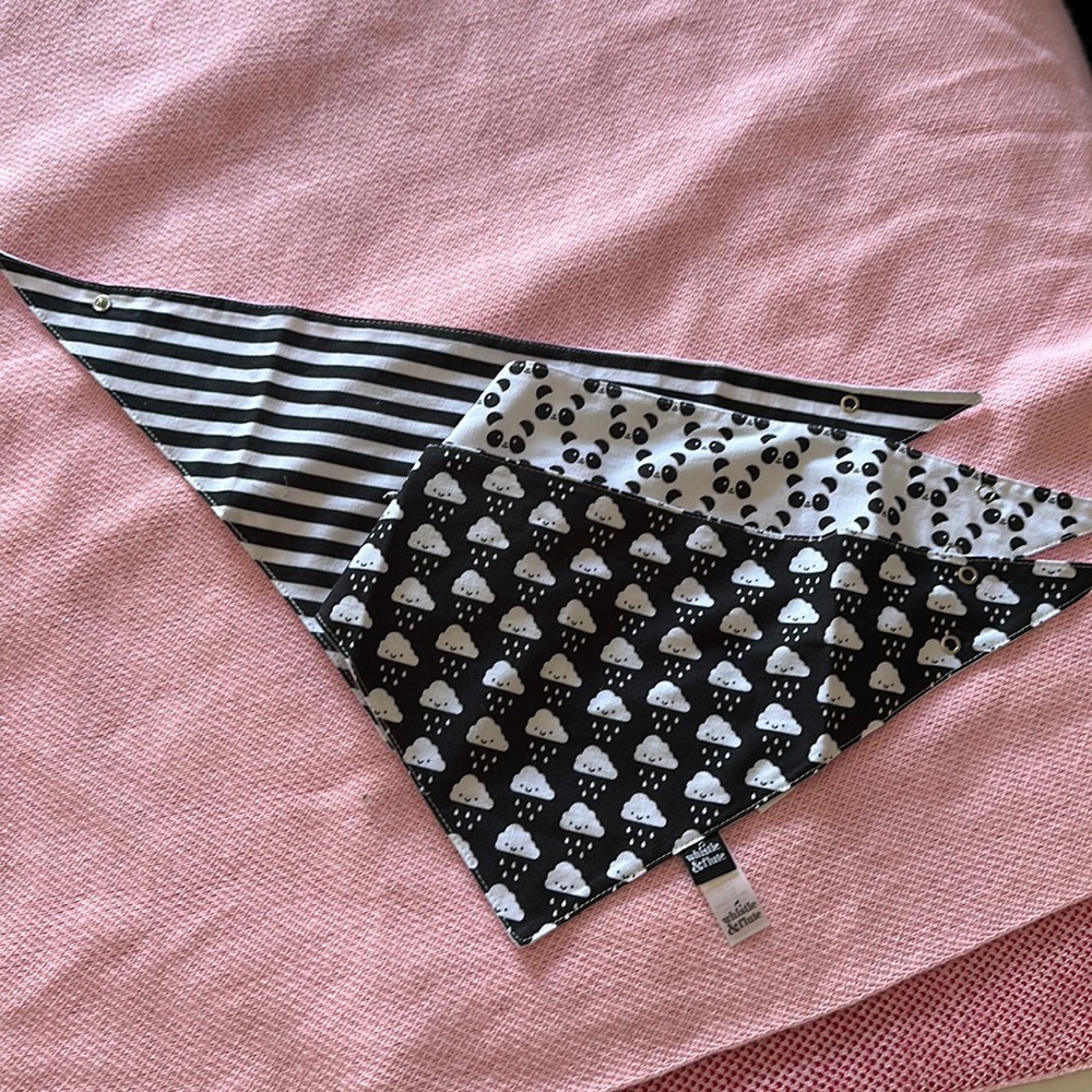 Kawaii bandana bibs 3 pack whistle & flute